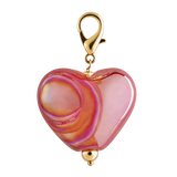 Pink Heart Ceramic Charm