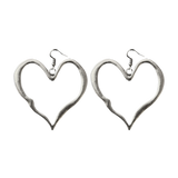 Melted Heart Earrings Silver