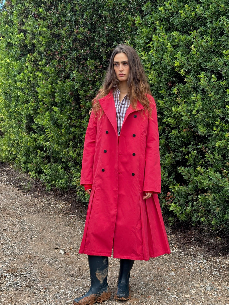 Nia Red Trench Coat