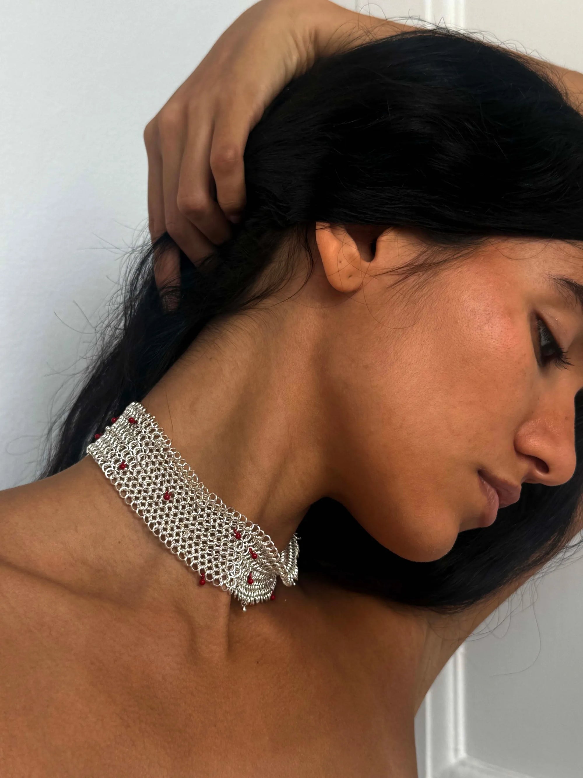 Candy Cane Silver Necklace