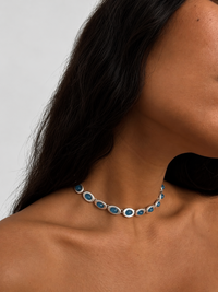 I gave you my heart Blue Silver Necklace