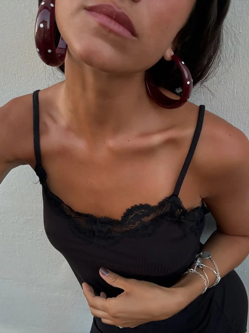 Mari Carmen Garnet Big Hoops