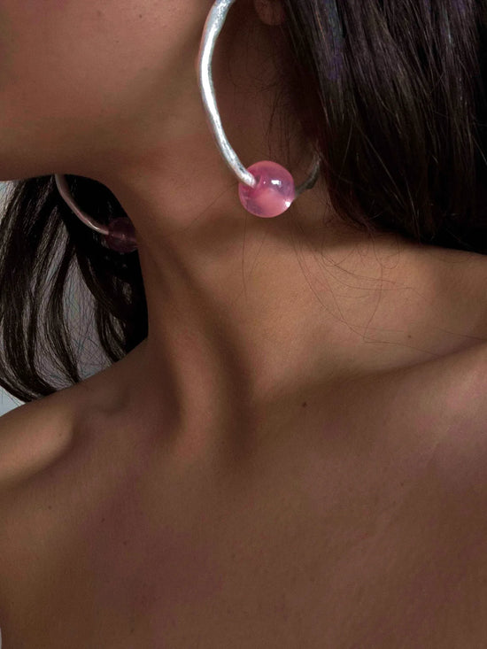 Hazel Pink Hoops