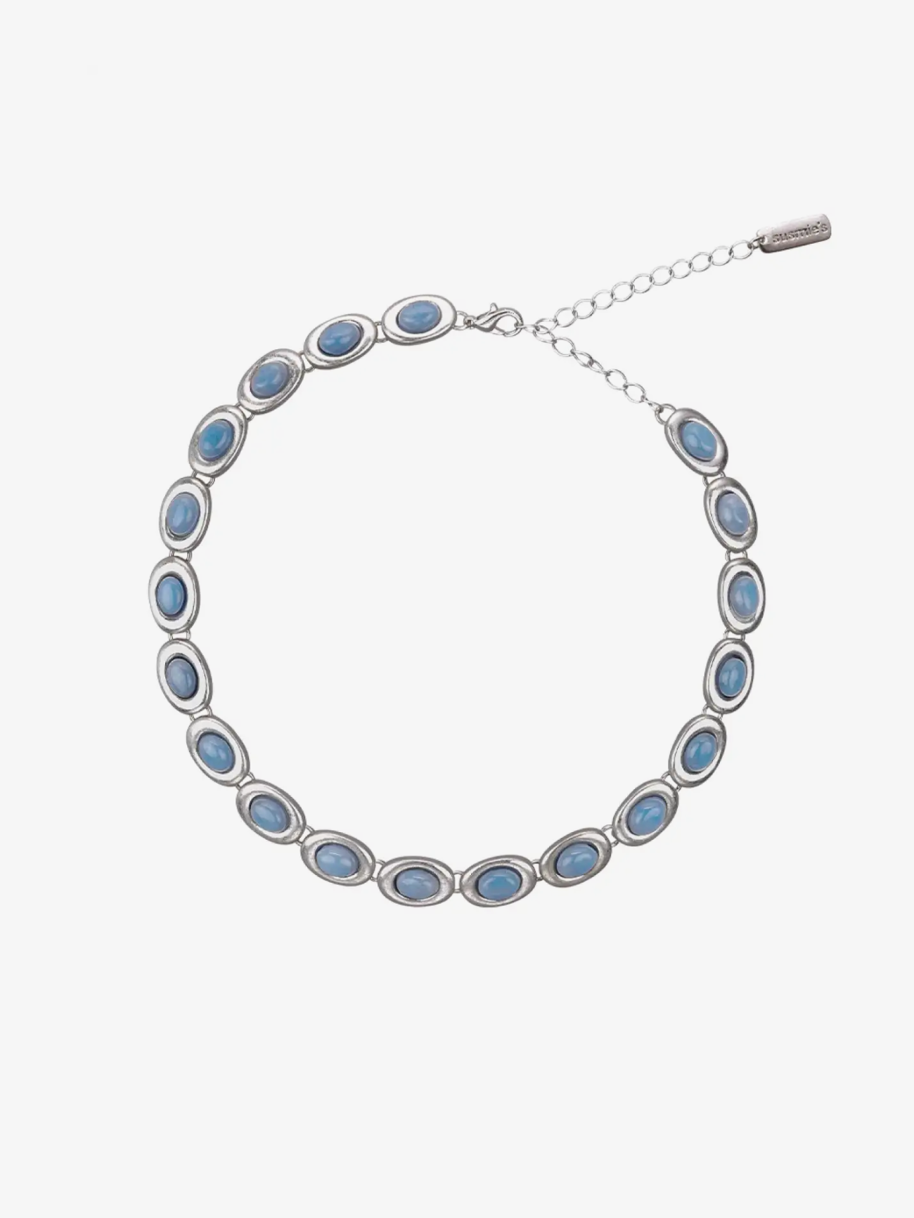 I gave you my heart Blue Silver Necklace