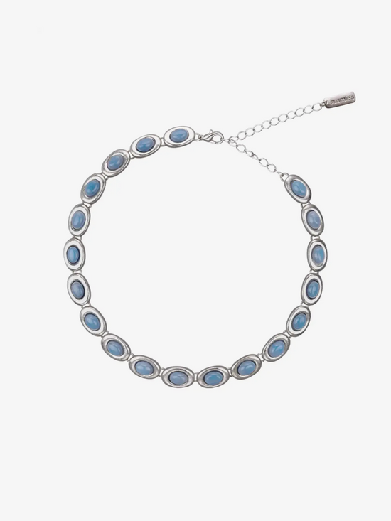 I Gave You My Heart Blue Silver Necklace