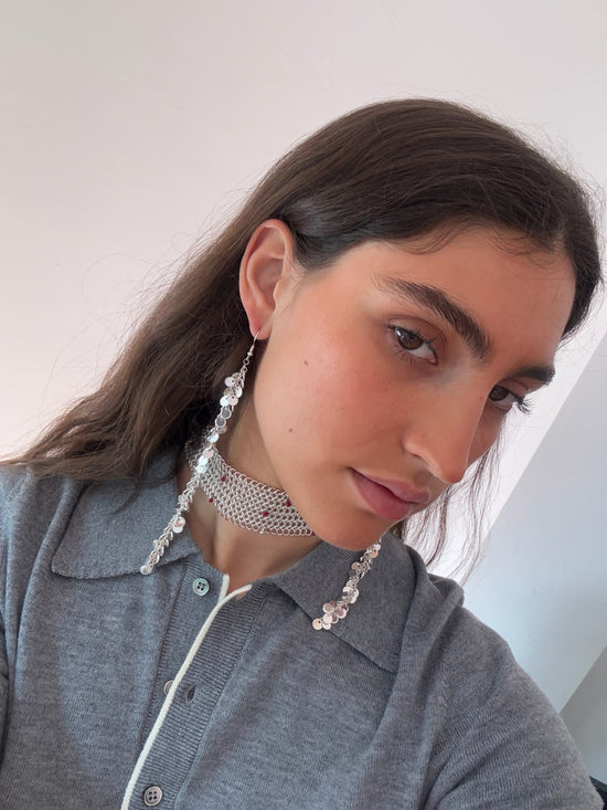 Tinsel Silver Earrings