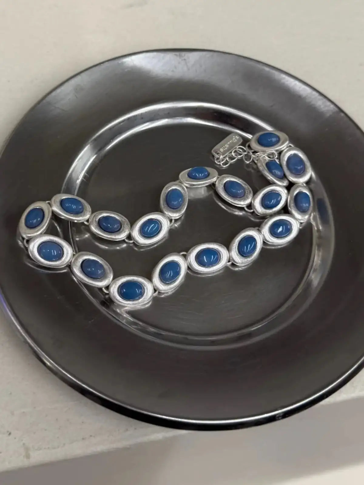 I gave you my heart Blue Silver Necklace