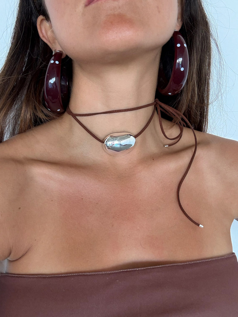 Mari Carmen Garnet Big Hoops