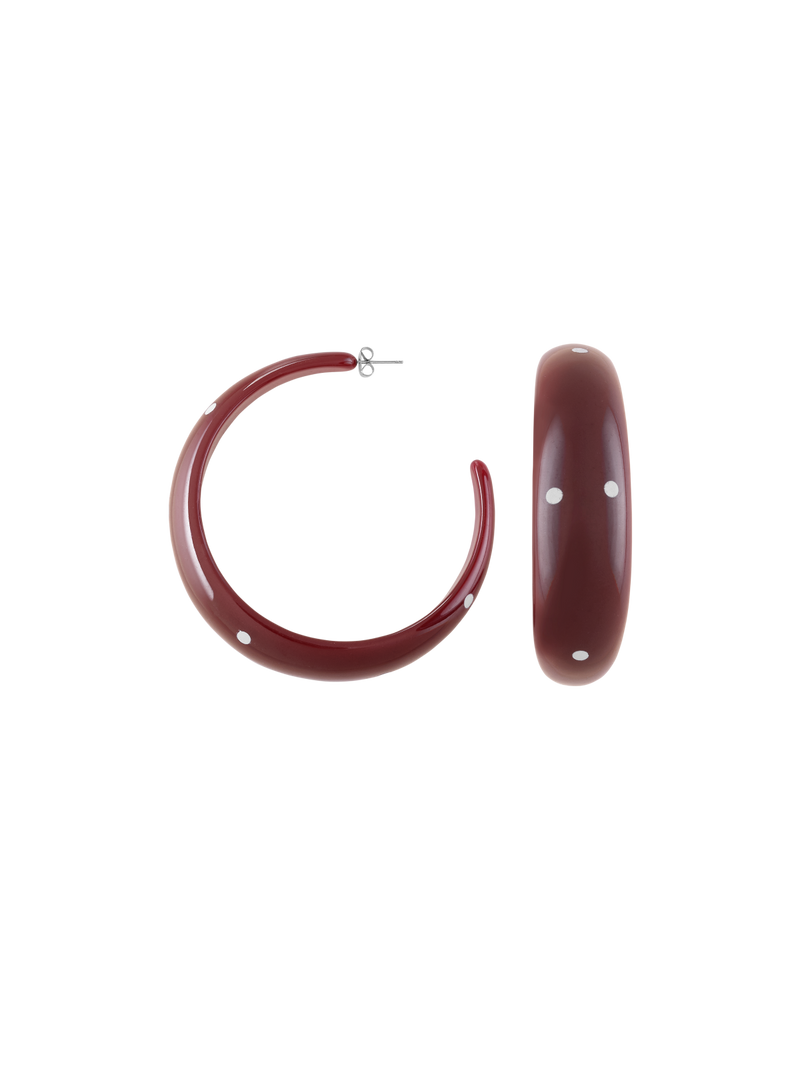 Mari Carmen Garnet Big Hoops