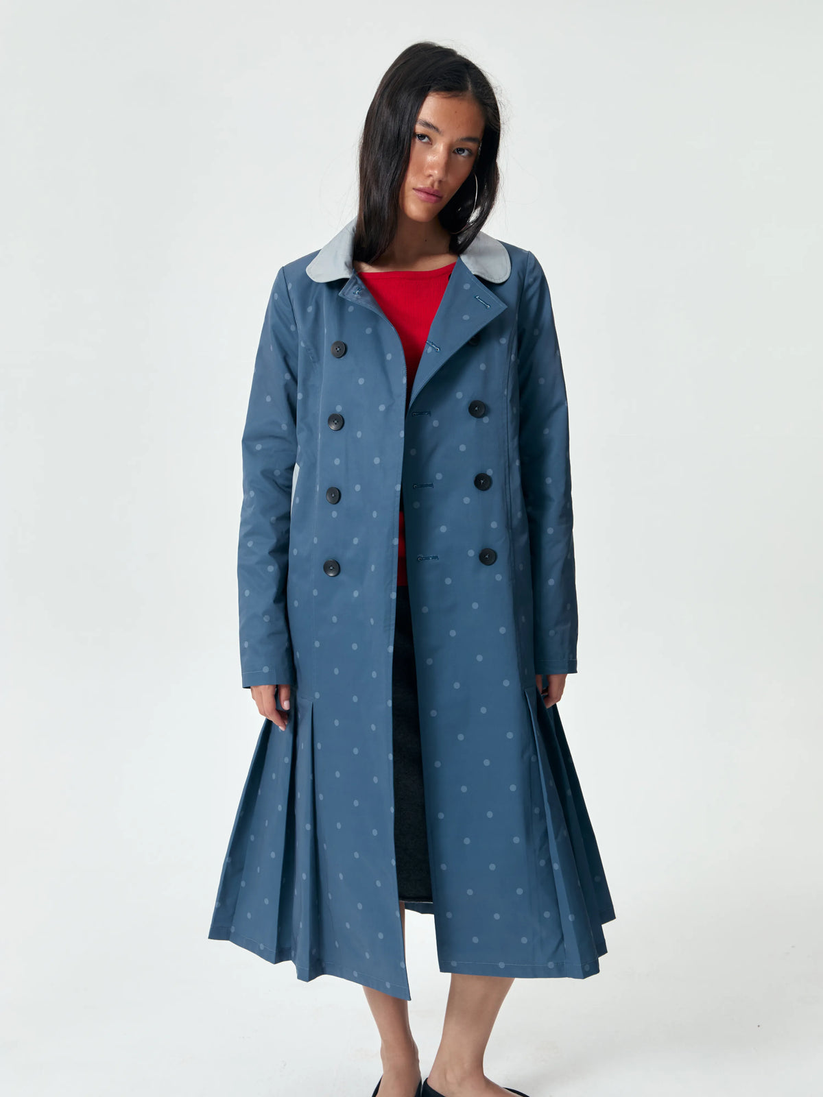 Nia Polka Dot Trench Coat