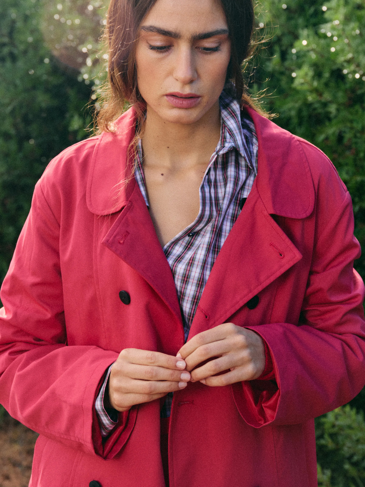 Nia Red Trench Coat