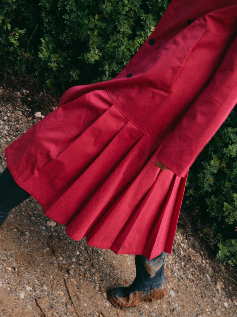 Nia Red Trench Coat