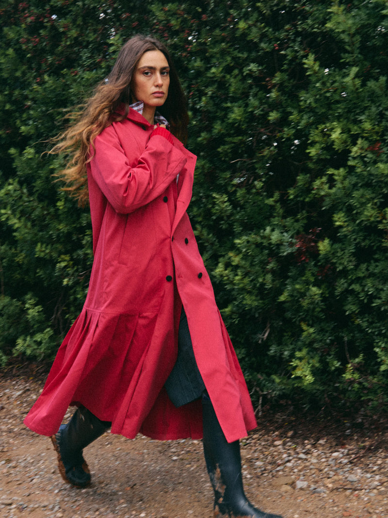 Nia Red Trench Coat