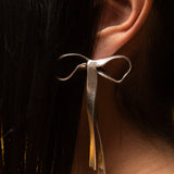 Queen Bow Earrings Silver